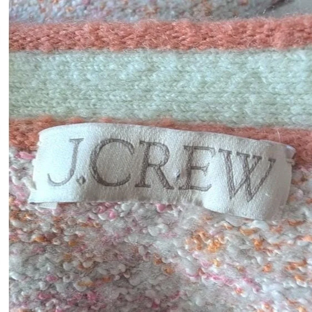 J.Crew Pink Peach Space Dye Marl Lady Jacket Cardigan Sweater Crew Neck Size M/L